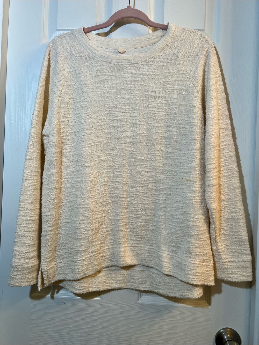 🦋 Cozy Cream Textured Lou & grey for Loft Women's Tunic top  size large